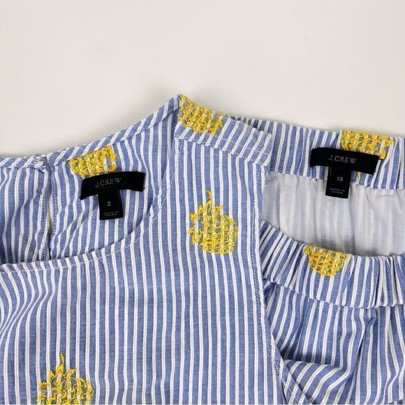 J. CREW Embroidered Pineapple Skirt & Tank Size XS & 2.  SELLING AS A SET - Picture 9 of 14